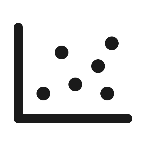 Chart scatter icon, solid style, from Phosphor