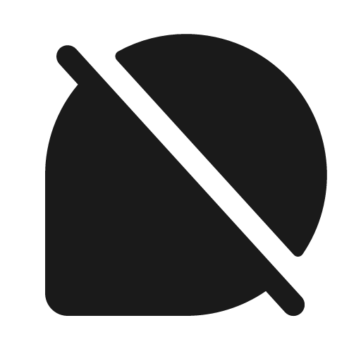 Chat teardrop slash fill icon, filled style, from Phosphor