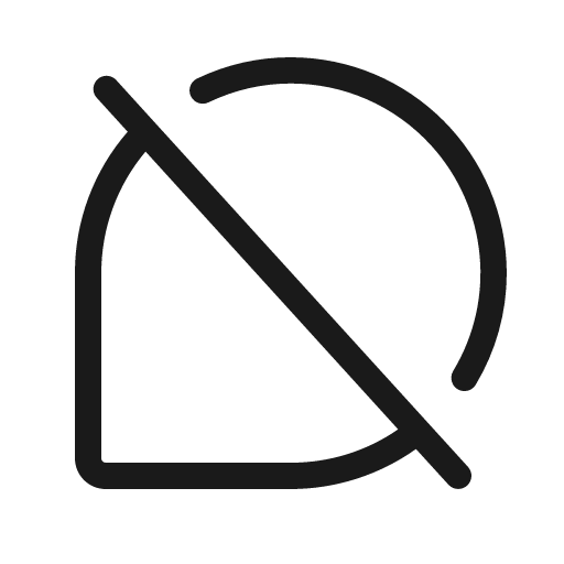 Chat teardrop slash light icon, light style, from Phosphor