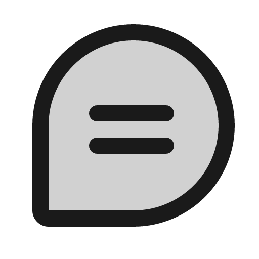 Chat teardrop text duotone icon, two-tone style, from Phosphor