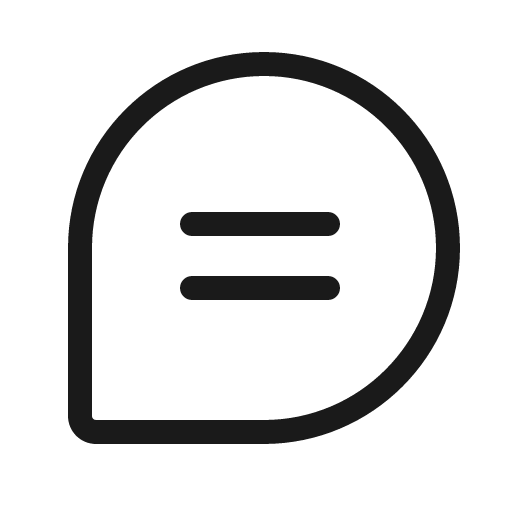 Chat teardrop text light icon, light style, from Phosphor