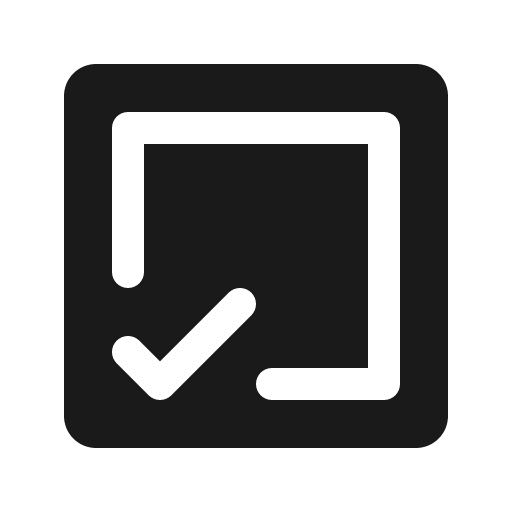 Check square offset fill icon, filled style, from Phosphor