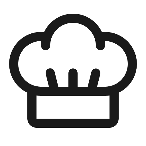 Chef hat icon, solid style, from Phosphor