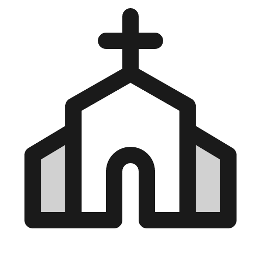 Church duotone icon, two-tone style, from Phosphor