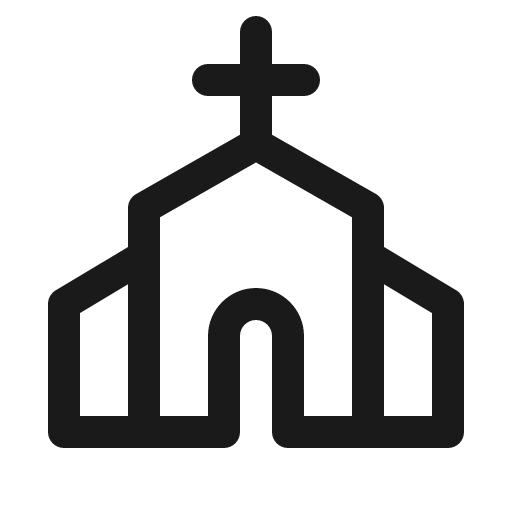 Church icon, solid style, from Phosphor