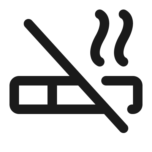 Cigarette slash icon, solid style, from Phosphor