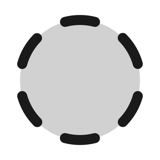 Circle dashed duotone icon, two-tone style, from Phosphor