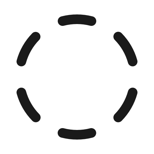 Circle dashed icon, solid style, from Phosphor
