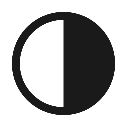 Circle half fill icon, filled style, from Phosphor