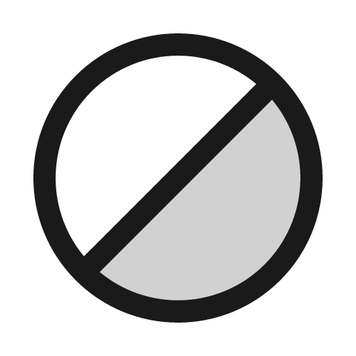 Circle half tilt duotone icon, two-tone style, from Phosphor