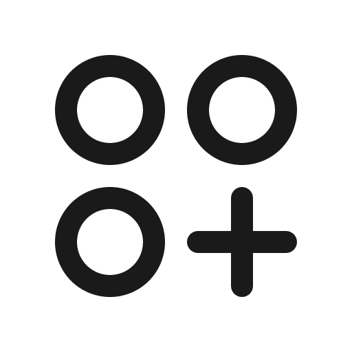 Circles three plus icon, solid style, from Phosphor