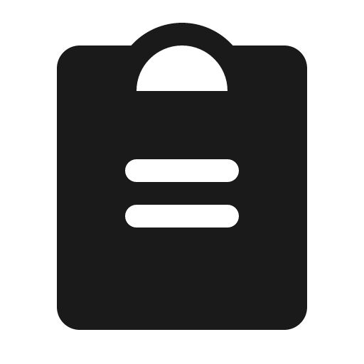 Clipboard text fill icon, filled style, from Phosphor