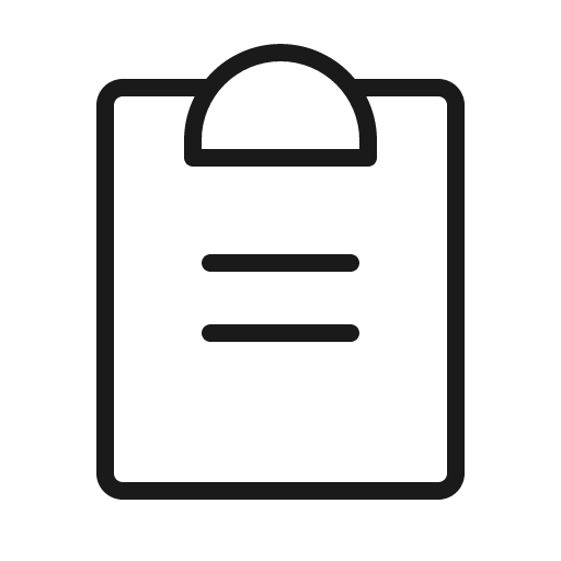 Clipboard text thin icon, thin style, from Phosphor