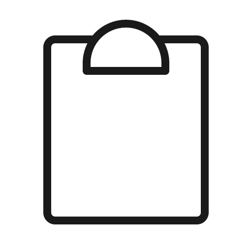 Clipboard thin icon, thin style, from Phosphor