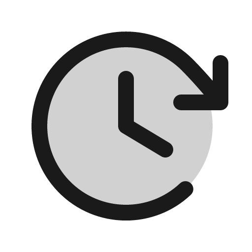 Clock clockwise duotone icon, two-tone style, from Phosphor