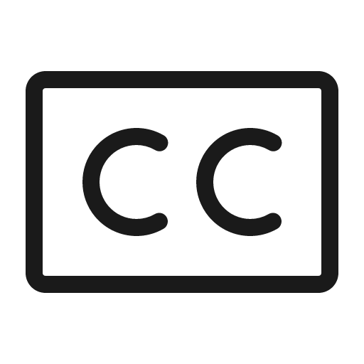 Closed captioning light icon, light style, from Phosphor