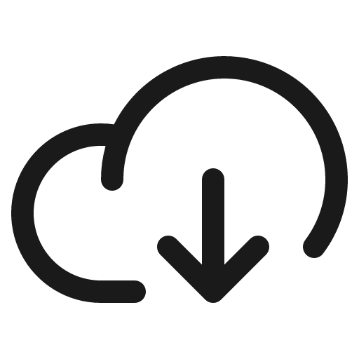 Cloud arrow down icon, solid style, from Phosphor