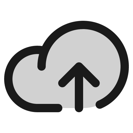 Cloud arrow up duotone icon, two-tone style, from Phosphor