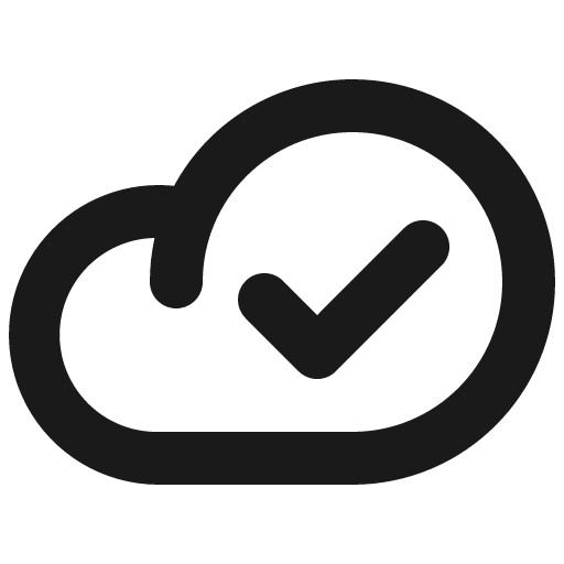 Cloud check bold icon, bold style, from Phosphor
