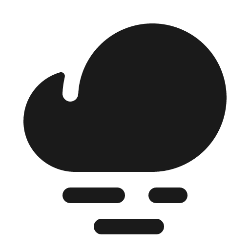 Cloud fog fill icon, filled style, from Phosphor