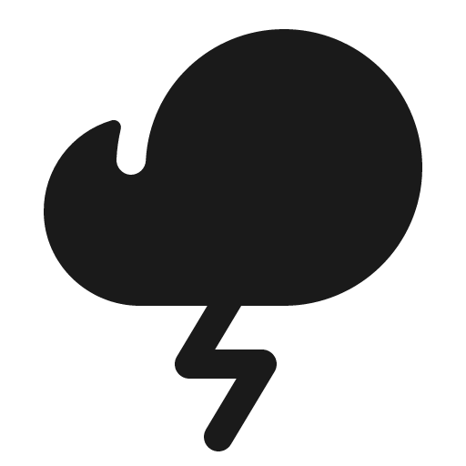 Cloud lightning fill icon, filled style, from Phosphor