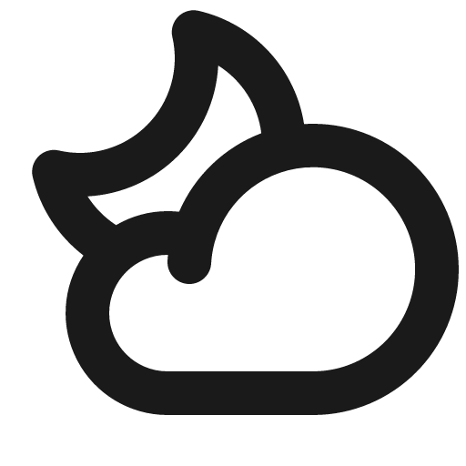 Cloud moon bold icon, bold style, from Phosphor