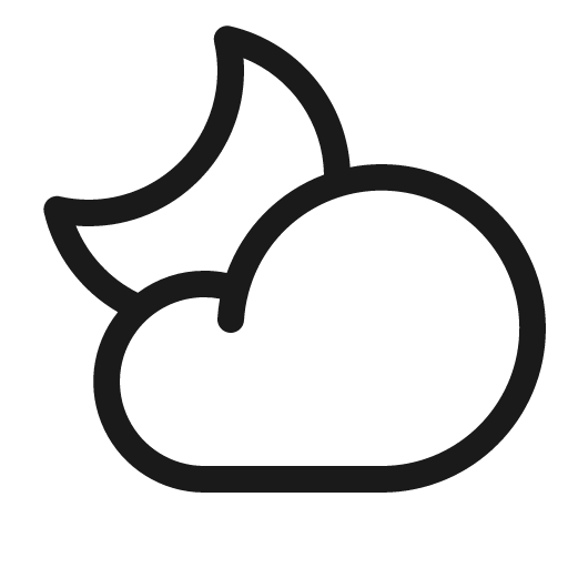 Cloud moon light icon, light style, from Phosphor