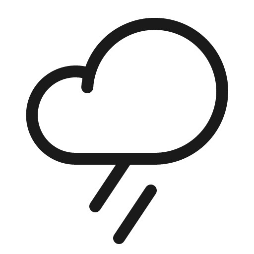 Cloud rain light icon, light style, from Phosphor