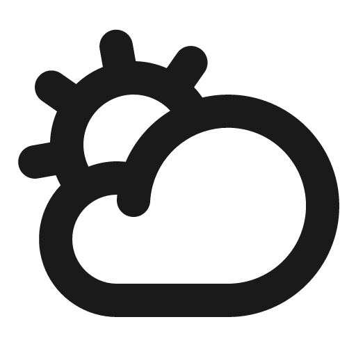Cloud sun bold icon, bold style, from Phosphor