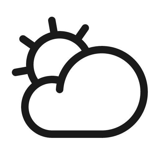 Cloud sun light icon, light style, from Phosphor
