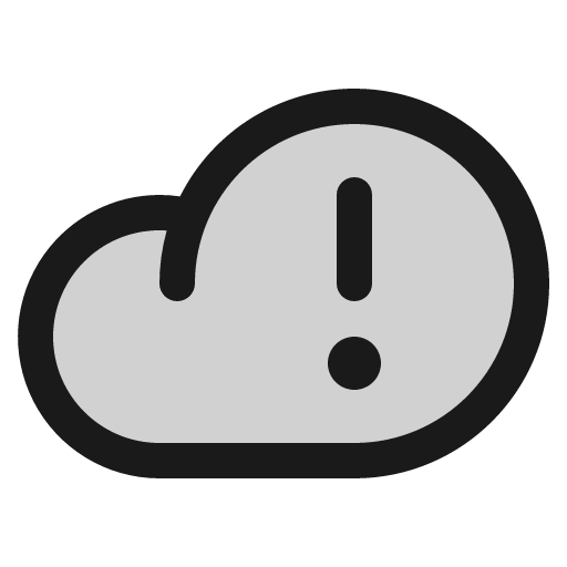 Cloud warning duotone icon, two-tone style, from Phosphor