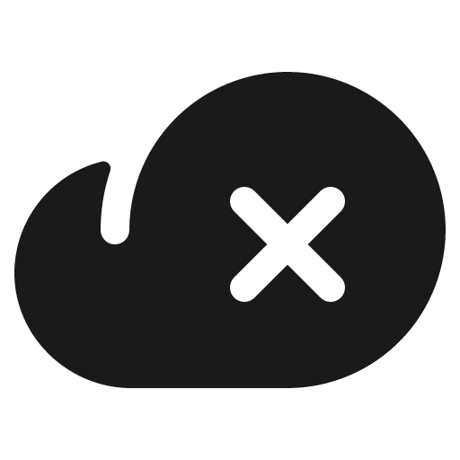 Cloud x fill icon, filled style, from Phosphor