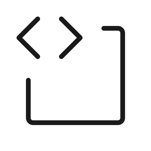 Code block thin icon, thin style, from Phosphor