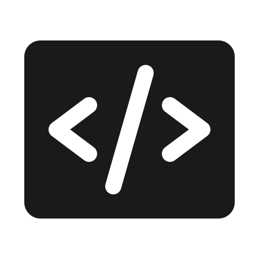 Code fill icon, filled style, from Phosphor