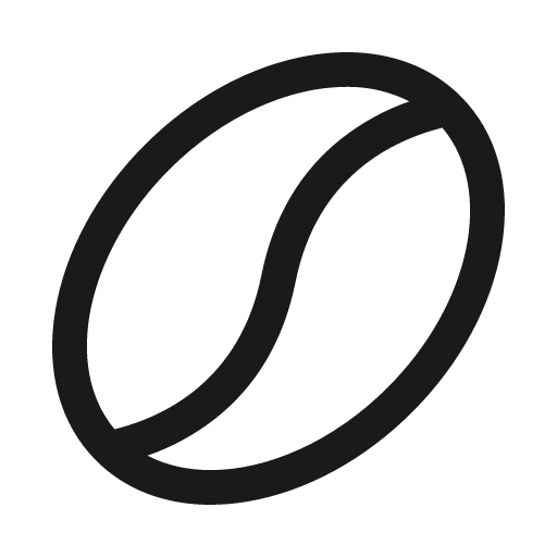 Coffee bean icon, solid style, from Phosphor