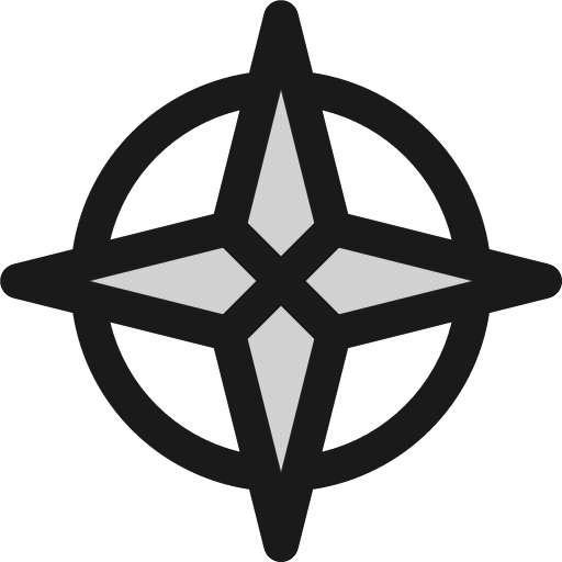 Compass rose duotone icon, two-tone style, from Phosphor