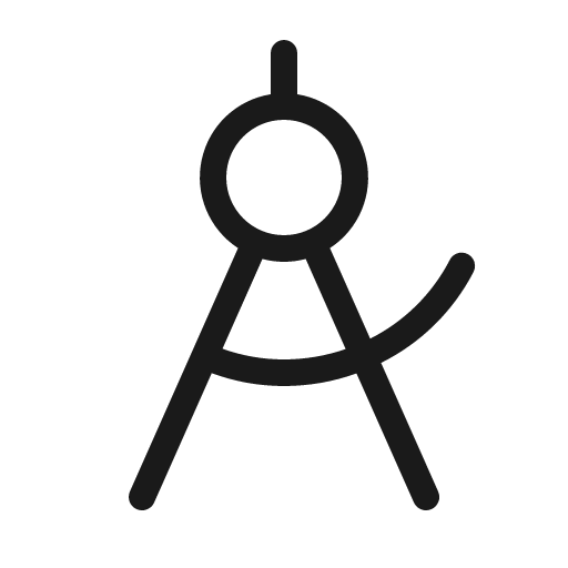 Compass tool light icon, light style, from Phosphor