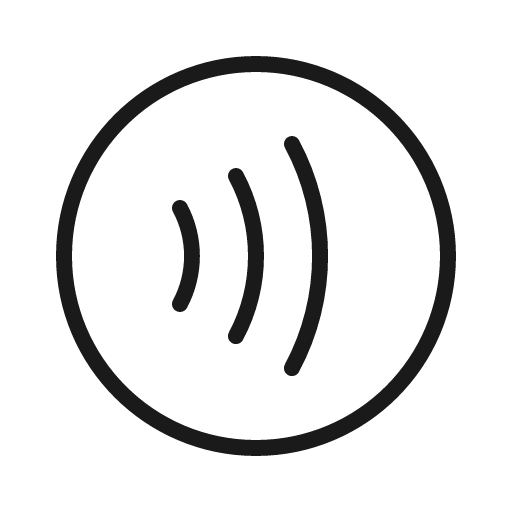 Contactless payment thin icon, thin style, from Phosphor