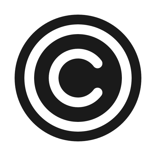 Copyright fill icon, filled style, from Phosphor