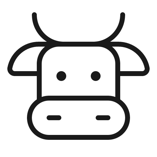 Cow thin icon, thin style, from Phosphor