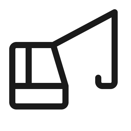 Crane light icon, light style, from Phosphor
