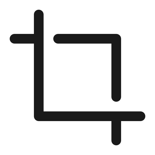 Crop icon, solid style, from Phosphor