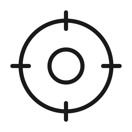 Crosshair thin icon, thin style, from Phosphor