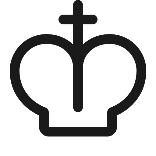 Crown cross icon, solid style, from Phosphor