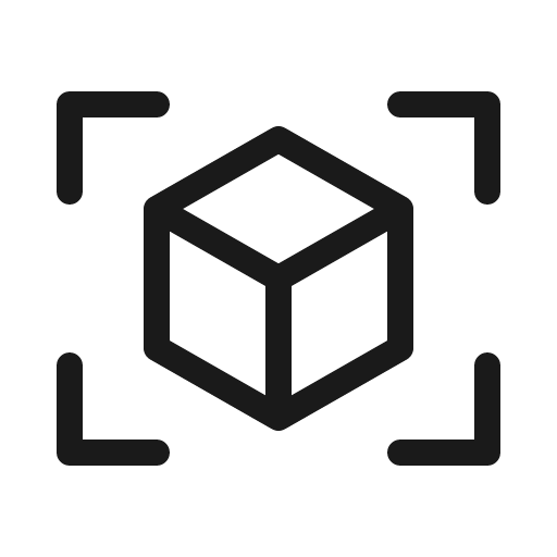 Cube focus light icon, light style, from Phosphor