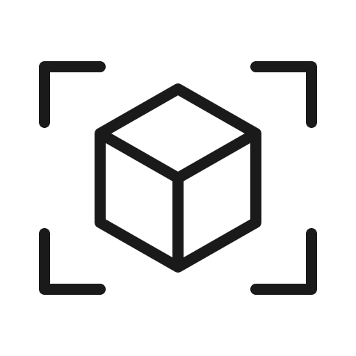 Cube focus thin icon, thin style, from Phosphor