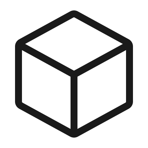 Cube light icon, light style, from Phosphor