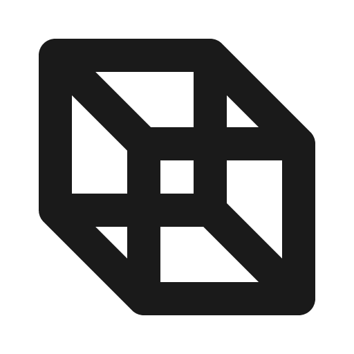 Cube transparent bold icon, bold style, from Phosphor