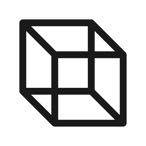 Cube transparent light icon, light style, from Phosphor