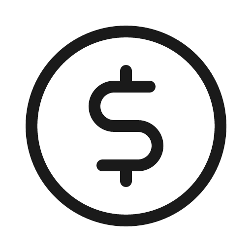 Currency circle dollar light icon, light style, from Phosphor